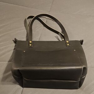 Elegant Black Leather Tote Bag Portland Leather